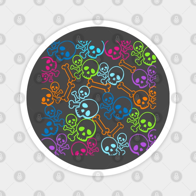 Skulls and bones Magnet by DeraTobi